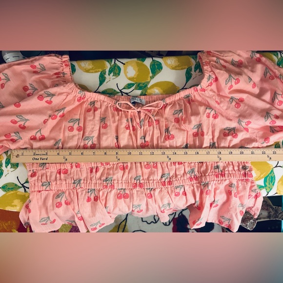 Arizona Jean Peasant Blouse with Cherries - Picture 5 of 9